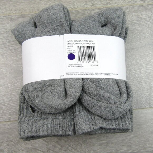 Nike Everyday Cushioned Crew Socks 6 Pack Womens 6-10 / Youth 5Y - 7Y Grey NEW - Picture 9 of 10